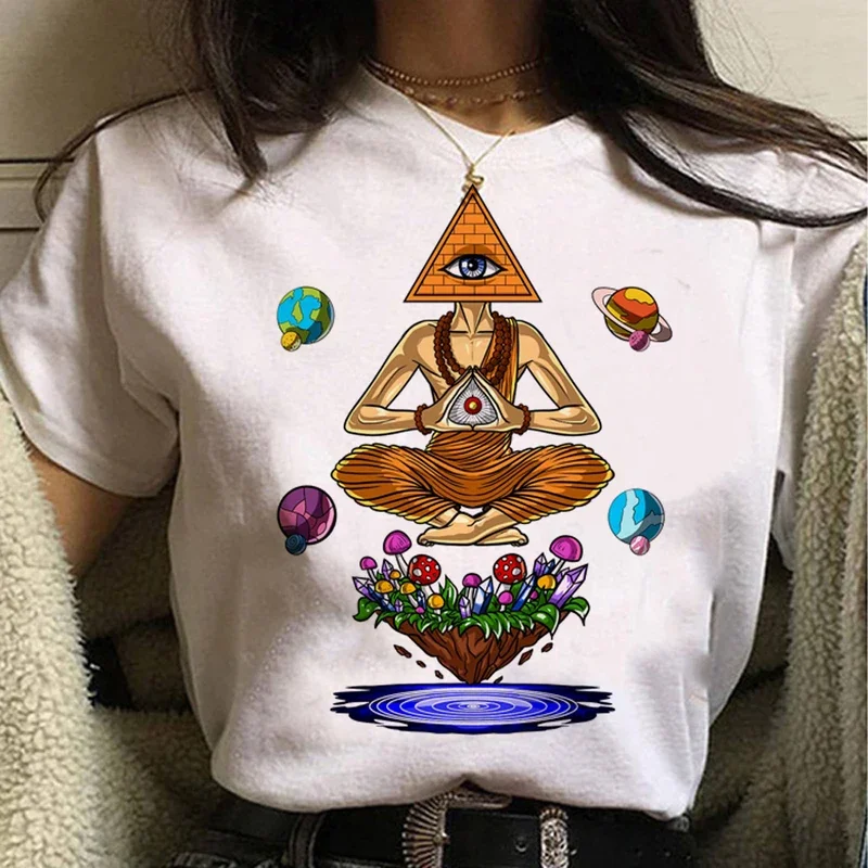 Magic Mushrooms Alien Psychedelic t shirt women harajuku Tee female manga clothes