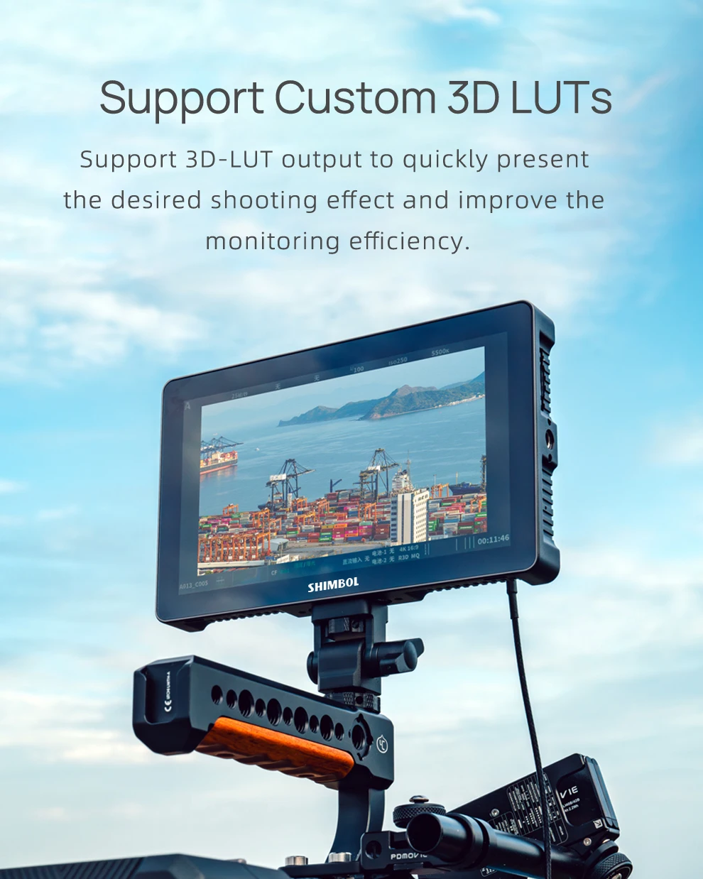 شاشة لمس 7 بوصة Shimbol Memory 7 Pro 4K HDMI/3G-SDI شاشة تسجيل ثلاثية الأبعاد LUT مخرج 2200Nits غلاف من الألومنيوم لكاميرات DSLR