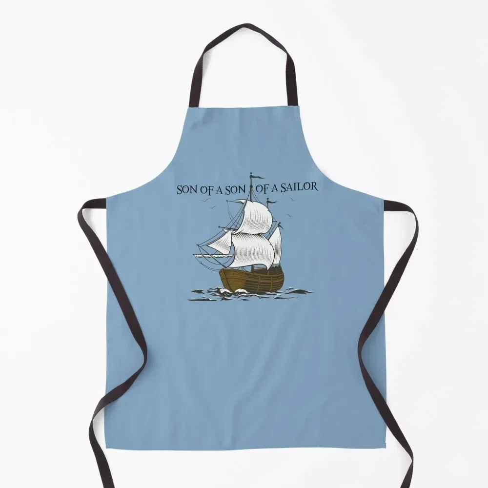 

Son of a Son of a Sailor Apron Cooking work gowns for women cleaning Kitchen Handle For Women Kitchen Accessories 2022 Apron