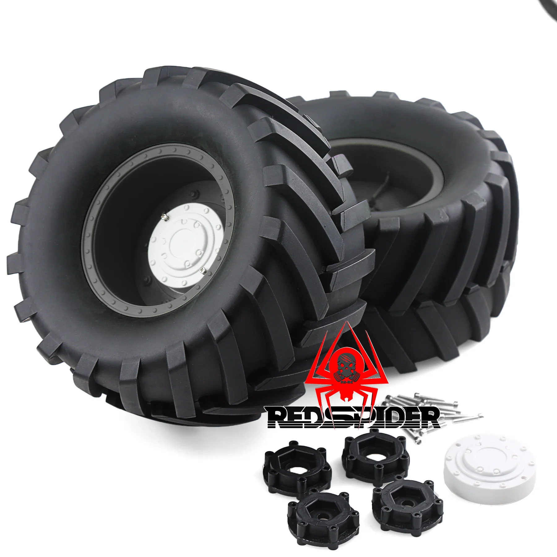 2pcs 1/8 RC Monster Truck Rubber Tire 17mm Hex Plastic Wheel for 1/8 Traxxas Sledge Arrma Kraton 6S Typhon 3S HSP HPI Redcat
