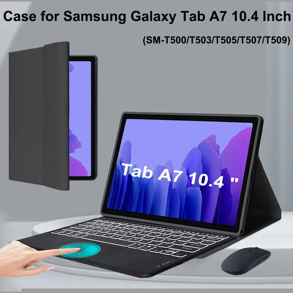 

Чехол для Samsung Galaxy Tab A7 10,4 дюйма, чехол с беспроводной Bluetooth-клавиатурой для Tab A7 10,4 дюйма, чехол-подставка Samsung Smart Stand Cover