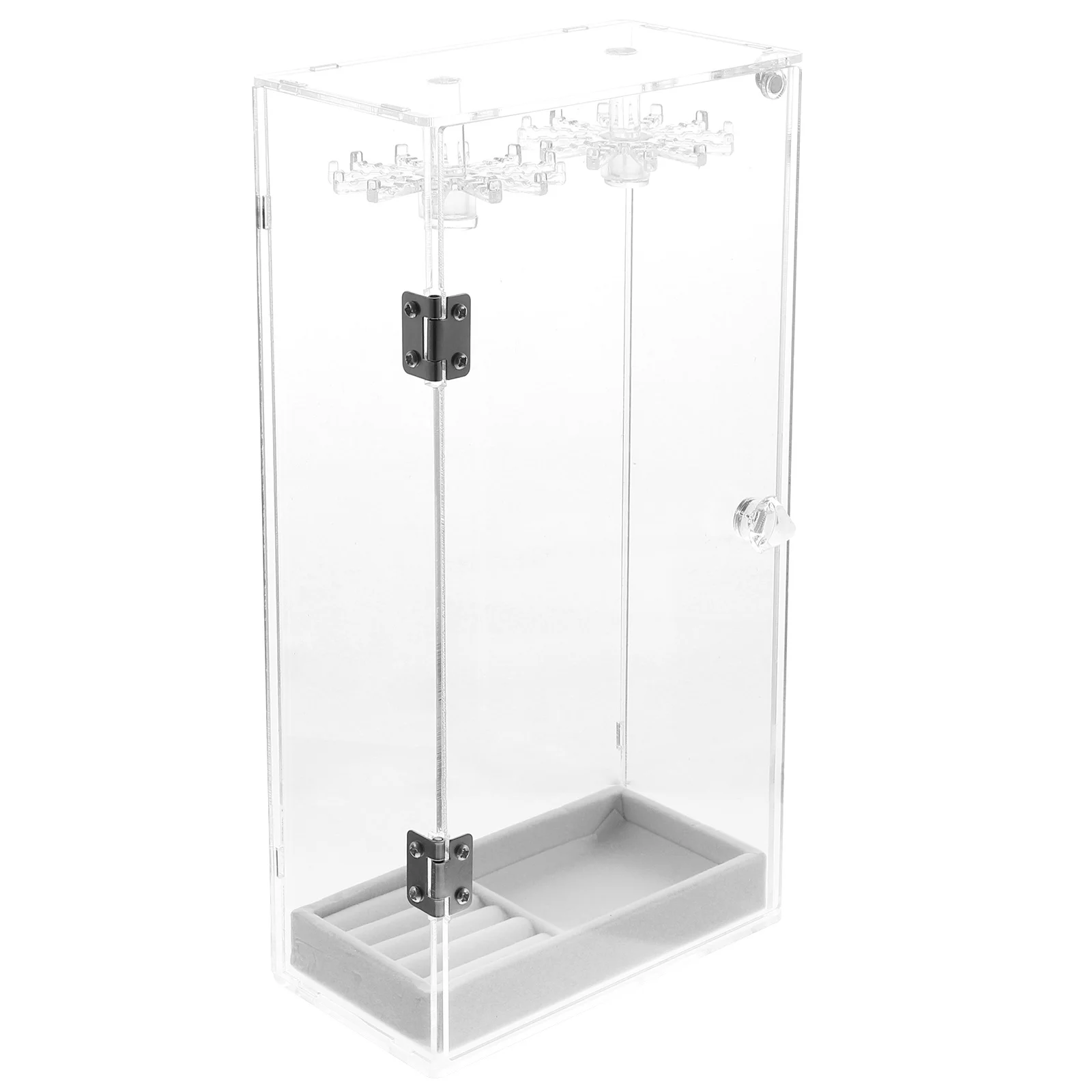 

Acrylic Necklace Display Stand 24 Hooks Rotating Jewelry Organizer Transparent Holder Necklace Hanging Organizer for Jewelry