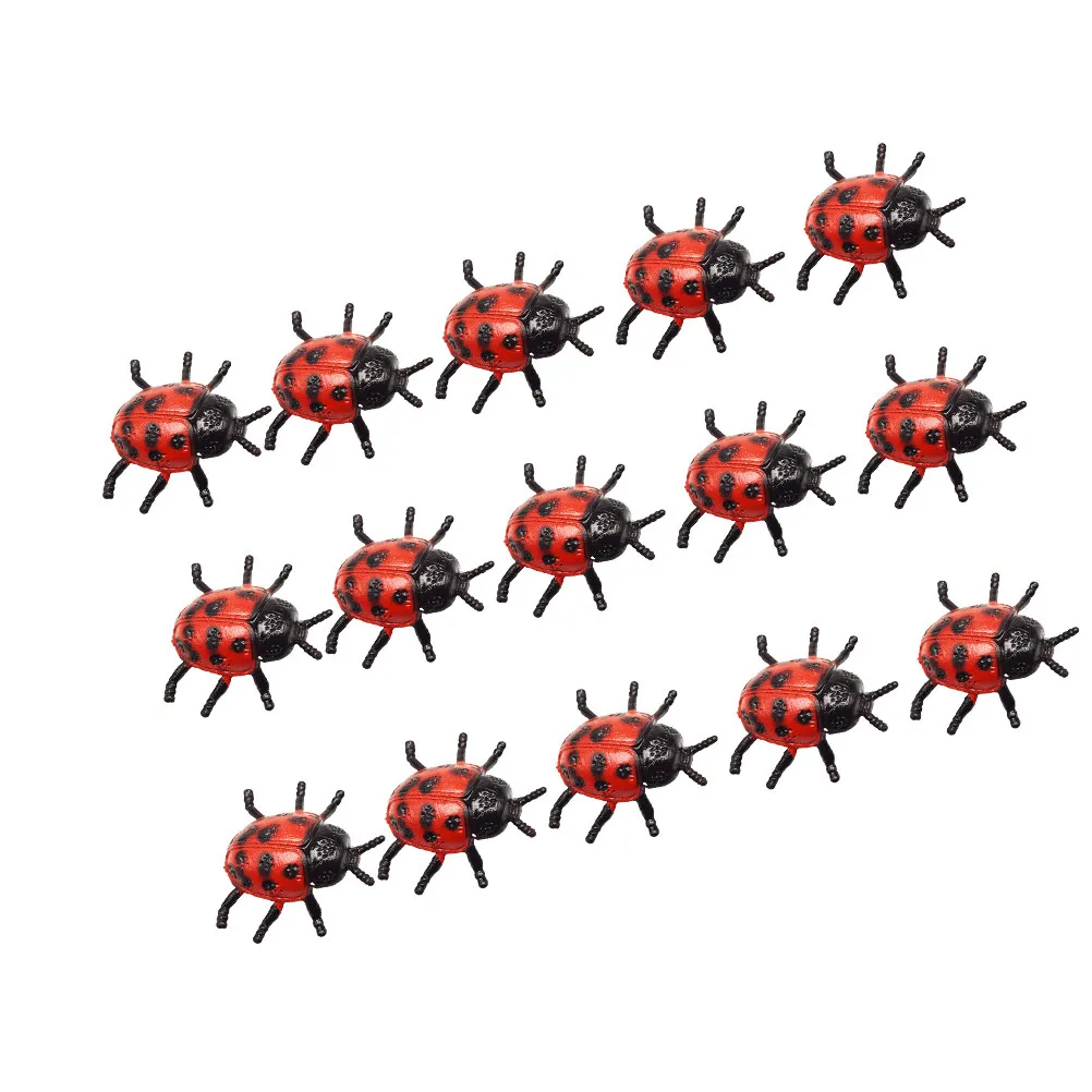 20Pcs Vivid Mini Simulative Ladybugs Eco Friendly Safe Sturdy PVC Decor for Kids DIY Mini Garden Fairy Landscape House Party Pot