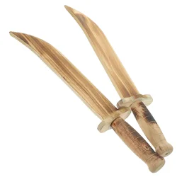 2 Pcs Wooden Knife Toy Portable Sword Interesting Toys Kids Small Pine Fighting Play Swords Boys 5-8