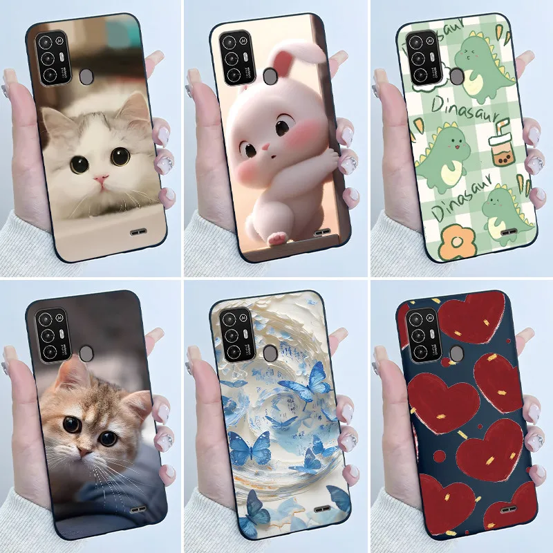 Funda bonita de dibujos animados para ZTE Blade A52 Optus X Tap 2 Shell para Blade A51 A7P A52 Lite funda protectora de silicona suave carcasa negra