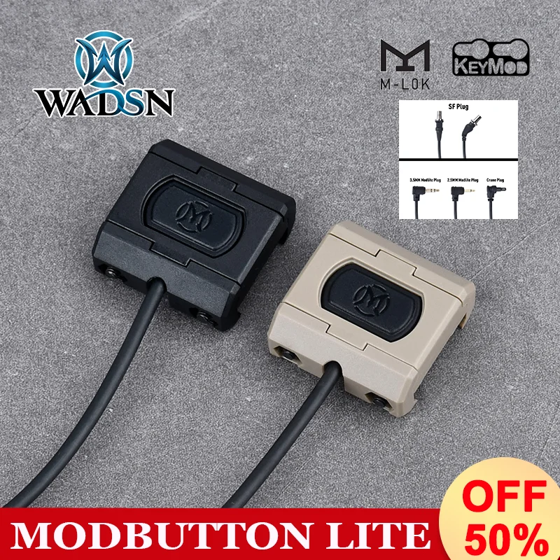 

WADSN Modbutton Remote Pressure Switch Tail module Button type crane plug EQ15 DBAL A2 Laser AR15 Airsoft M600flashLight