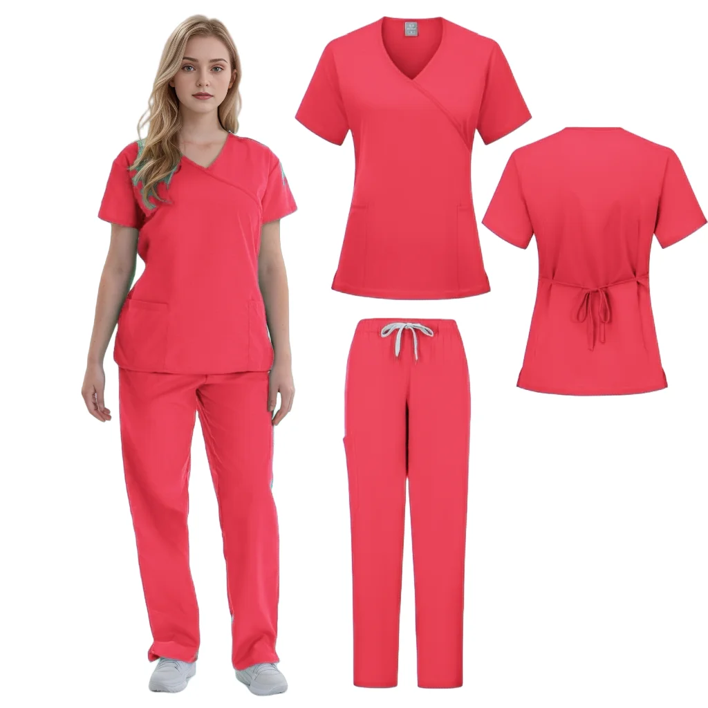 Scrubs Uniforms Sets Nurse Spandex Rayon Spa Uniform Women Nurse Medical Scrubs Doctor Blouse Sets of Scrub Suit Nurse Set