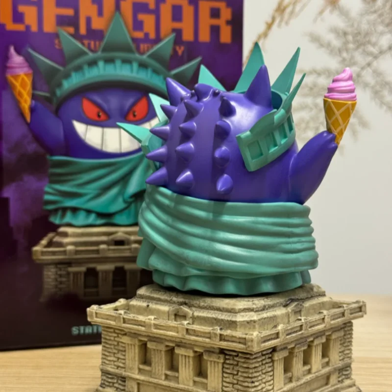 Figurka akcji Pokemon Gengar 14 cm / 5,51 cala, figurka Cosplay Statua Wolności, model z PVC, kolekcjonerska dekoracja, zabawki, prezenty na zamówienie.