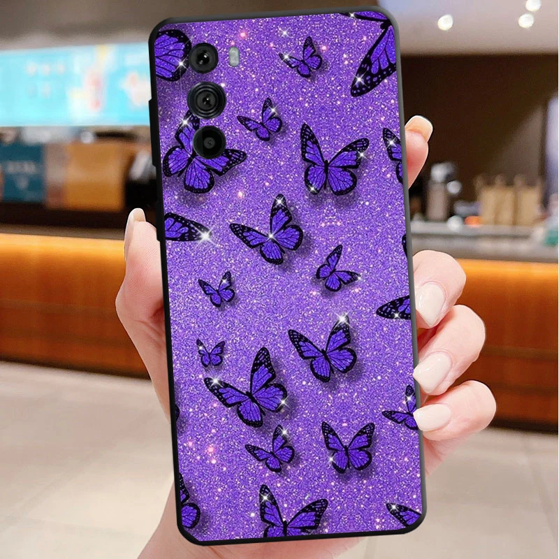 

Pink Butterfly Funda Phone Case For Motorola Edge 50 40 Pro 60 50 40 30 Ultra Neo Fusion Moto G Play G Stylus G Power G