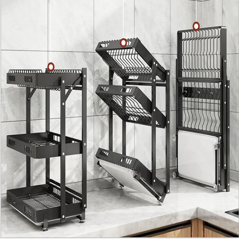 Dish Drying Rack Holder Rack Storage Organizer Bowl Plate Drainer Condiment Shelf Spice Rack Storage Rack Kitchen Shelf