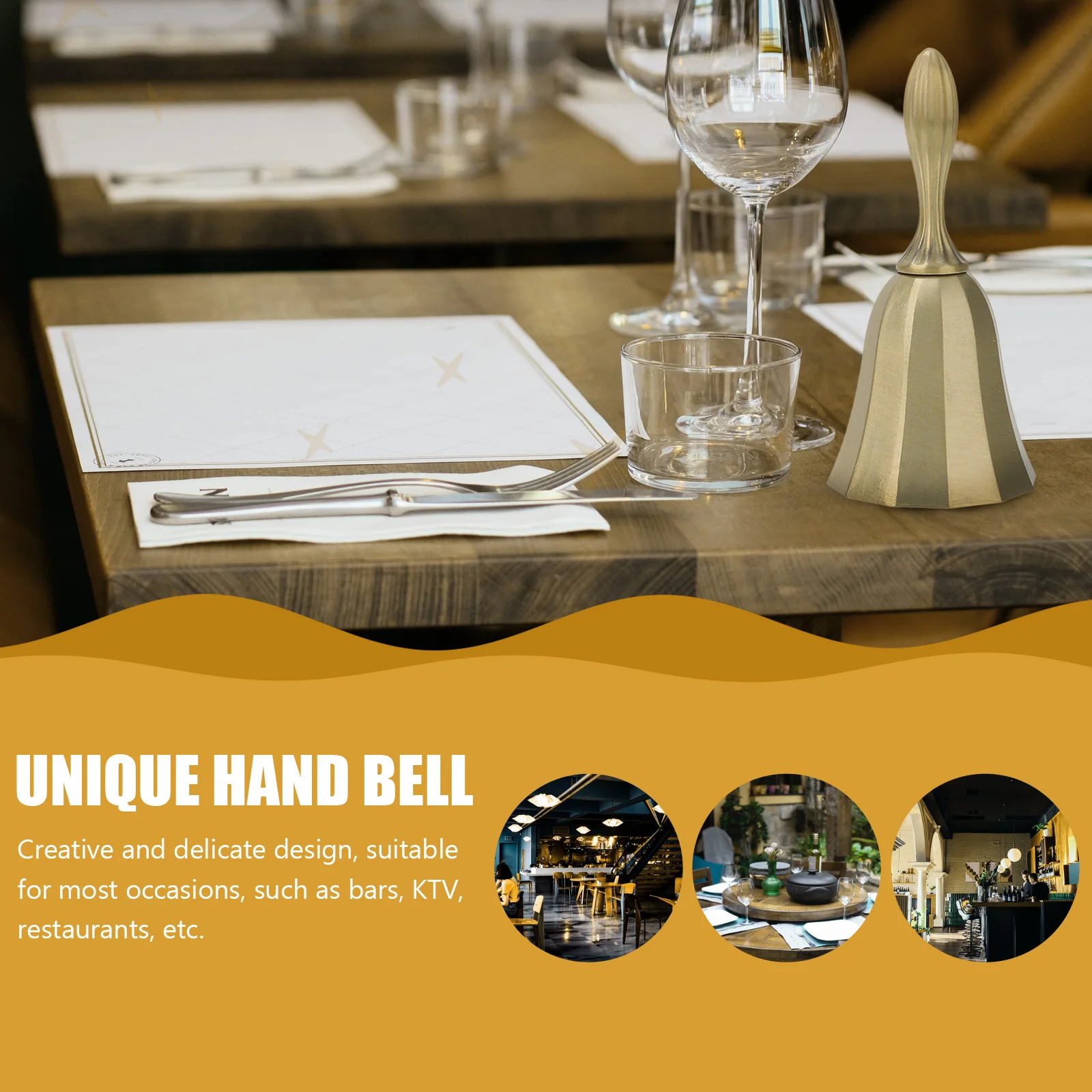 

Cabilock 1Pc Vintage Hand Bell Party Decorative Jingle Bell Christmas Wedding School Fengshui Desk Accessory for Kids Gift