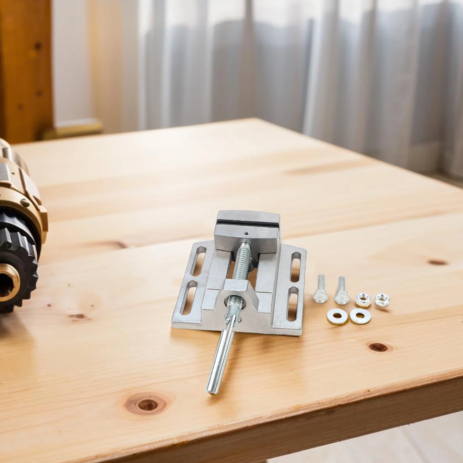 For Polishing 70mm 2.73 Aluminum Drill Press Vise Clamping Device 70mm Clamping Capacity Convenient Handling For Drilling