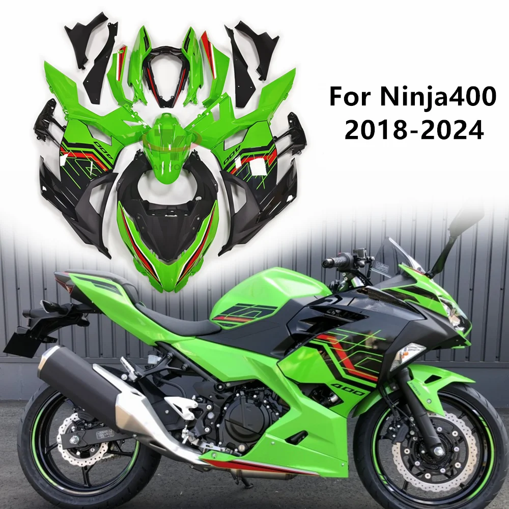 Injection 2023 Prints with Green and Black Lines Motorcycle For Ninja400 ninja 400 2018-2024 Full Fairing Kit Bodywork Cowling