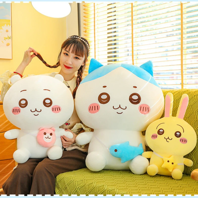 76cm Big Size Chiikawa Anime Cartoon Stuffed Soft Plush Toy Doll Kawaii Children's Room Decoration Toys New Girls Birthday Gift