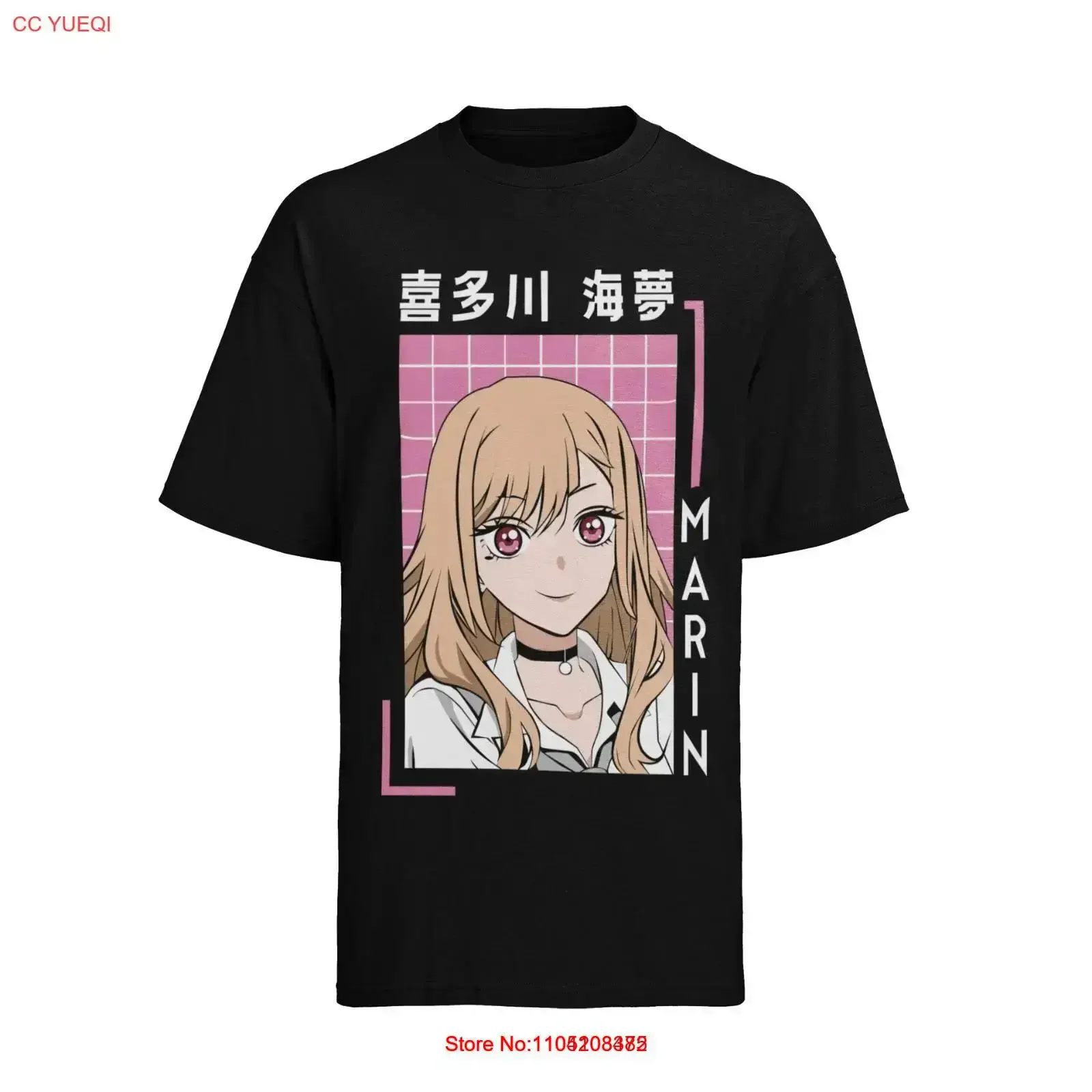 Camiseta de algodón orgánico para hombre, camiseta de Anime My Dress Up Darling Marin Kitagawa Wakana Goj, ropa de calle lavada vintage, ligeramente gráfica