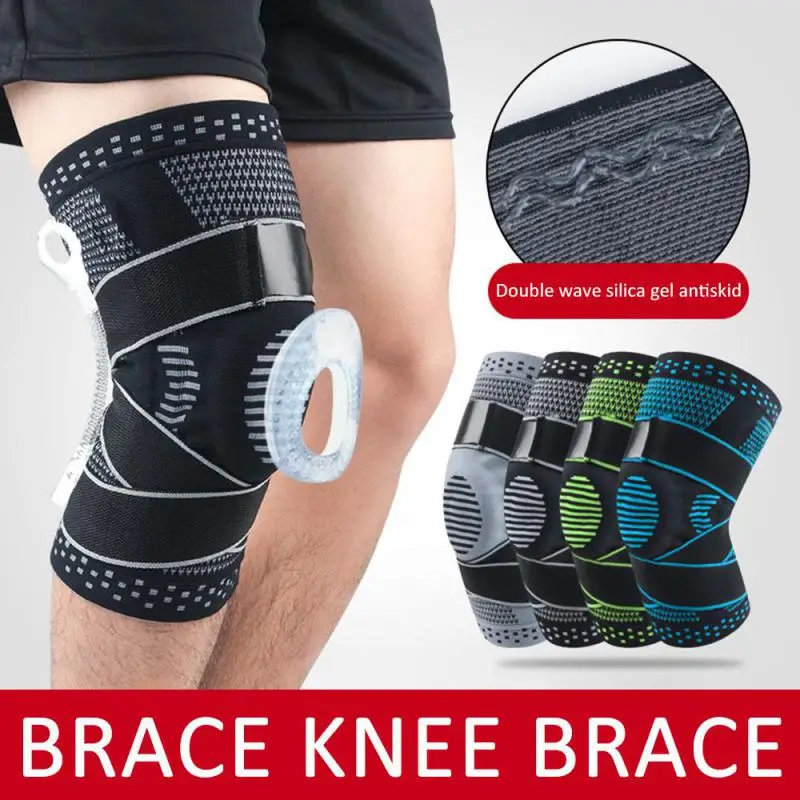 

Knee Brace Strap Patella Medial Support Strong Meniscus Silicone Compression Protection Sport Knee Pads Running Basket