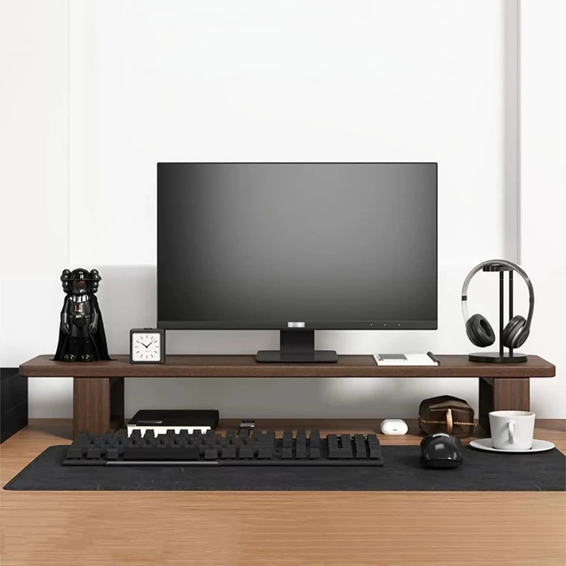 Wooden Monitor Riser Stand Office Desktop Monitors Storage Bracket Computer Screen Height Increase Organizer Holder Monitor Base