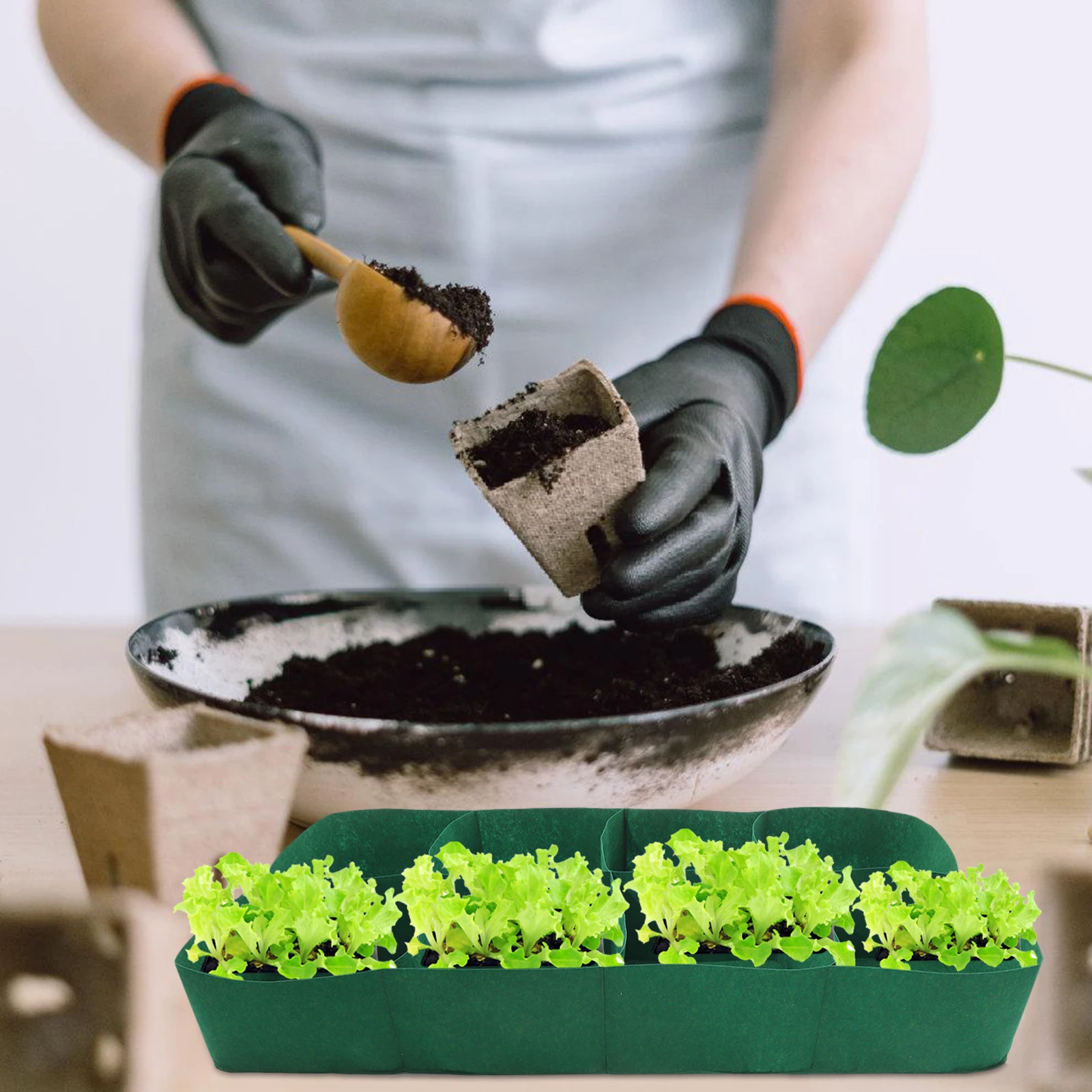 حقيبة زراعة النباتات لسرير الحديقة من اللباد، قابلة للطي ومتينة وقابلة للتنفس لنباتات الفاكهة النباتية والحضانة الداخلية والخارجية