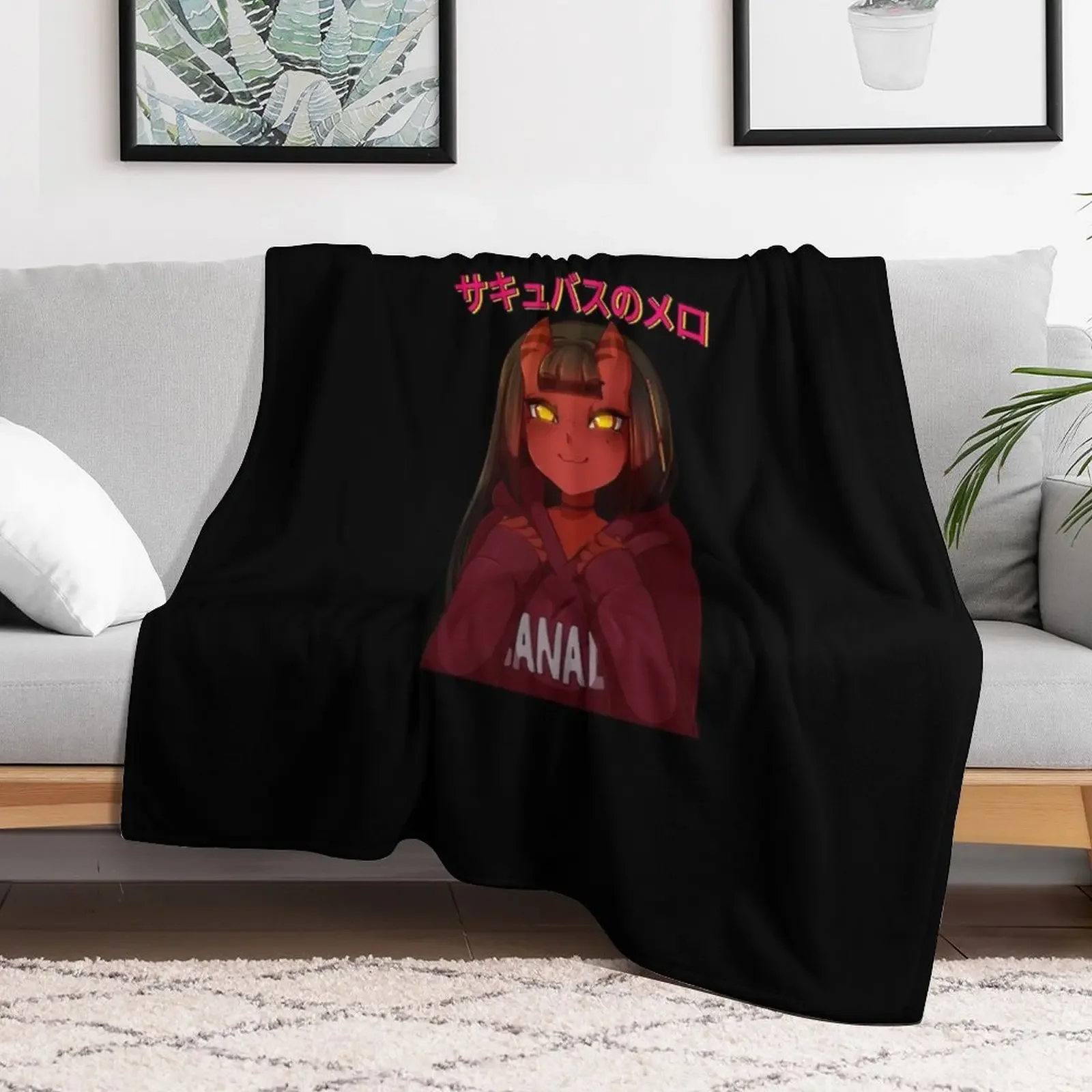 Meru The Succubus Throw Blanket Vintage Cute Plaid Blankets