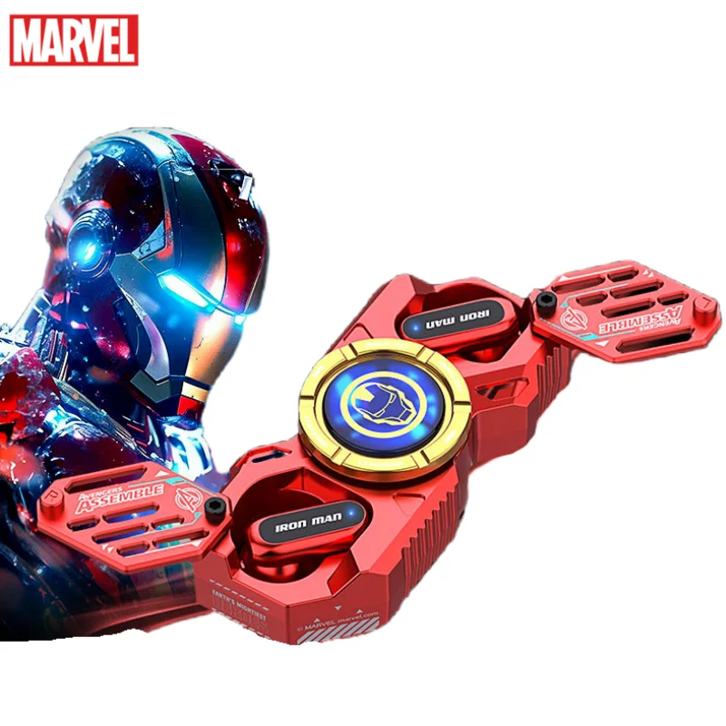 Marvel Iron Man Black Panther Captain America Creative Metal Rotating Cabin Noise Canceling Wireless Bluetooth Headphones Gift