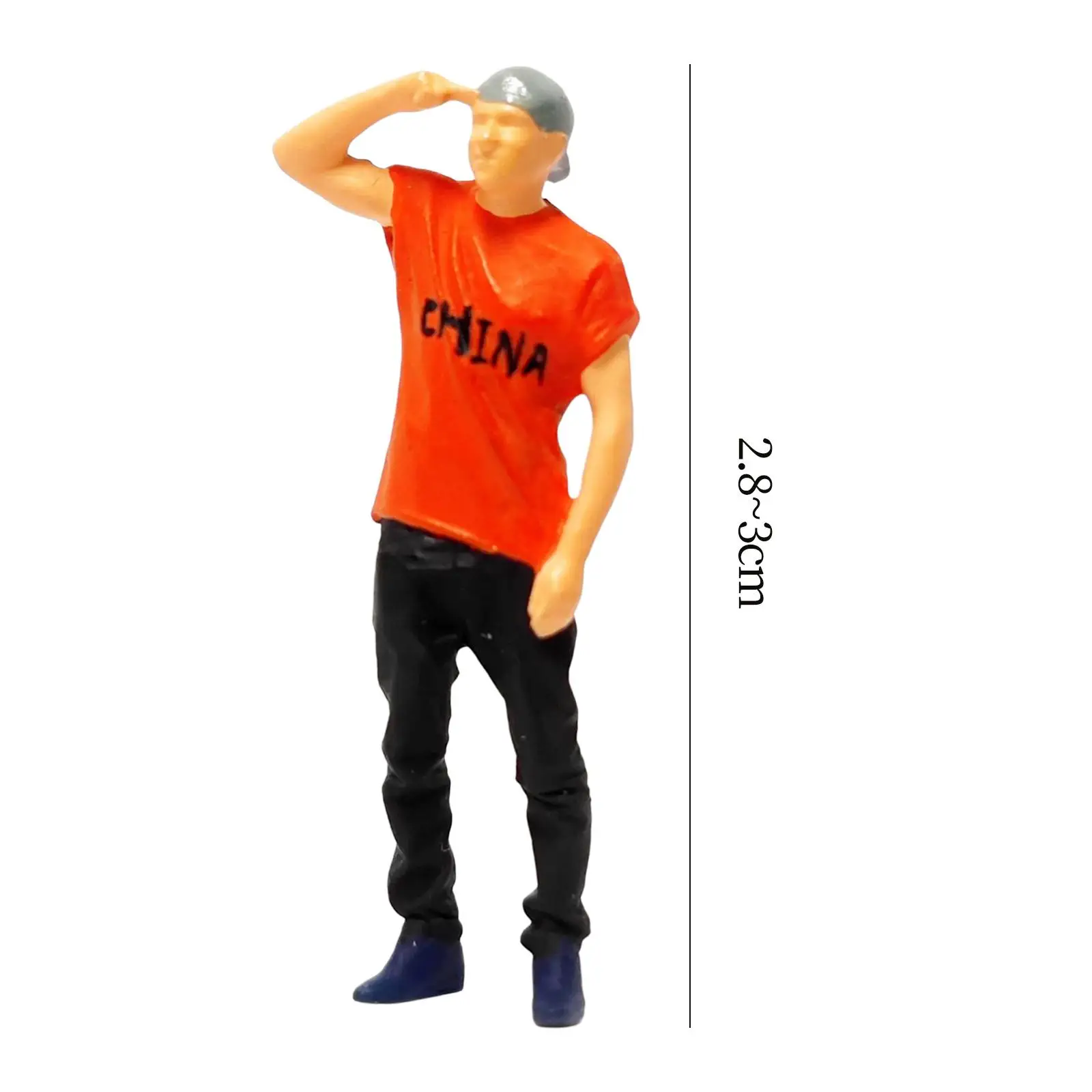 Tiny 1/64 Mannen Figuren S Schaal Hars Pop voor DIY Building Desktop Decor