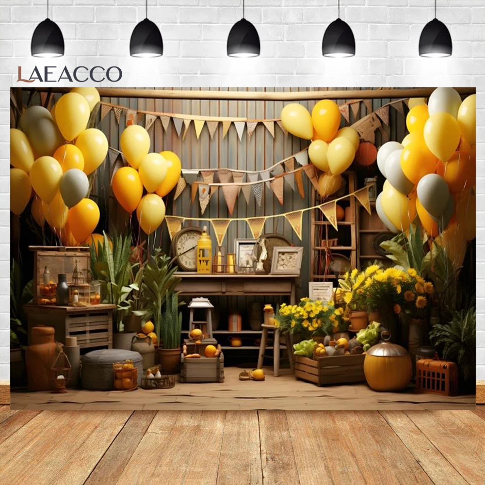 บูธเลมอนสำหรับฤดูใบไม้ผลิร้าน1st ผลไม้สำหรับเด็กใช้อาบน้ำวันเกิดปาร์ตี้ถ่ายภาพบุคคลพื้นหลังสตูดิโอถ่ายภาพ