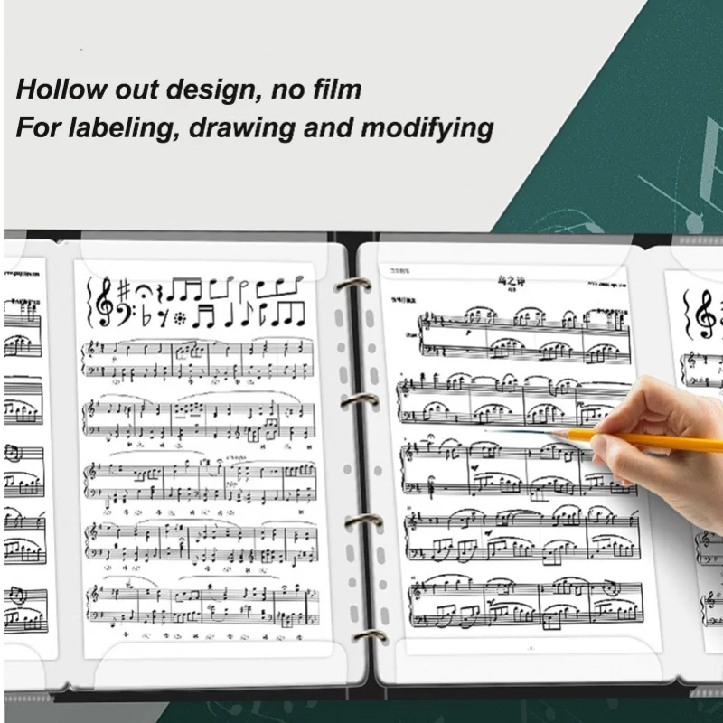 Sheet Music Folder A4 Size Piano Score Binder Detachable 4 Page Expand Paper File Storage Holder