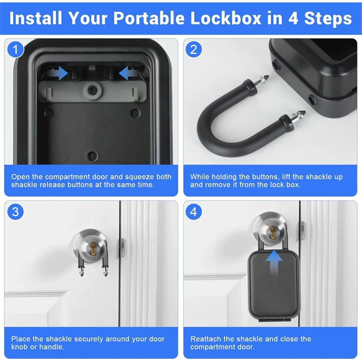 A89X Smart Key Lock Box with Code - Bluetooth & PIN Unlock,APP Controlled Digital Lockbox for Keys Indoor & Outdoor,for Short