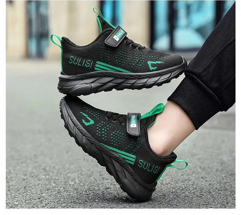 Осенняя спортивная обувь Feizhi с двойной сеткой, детская обувь и повседневная обувь. обувь для мальчиков, детские кроссовки