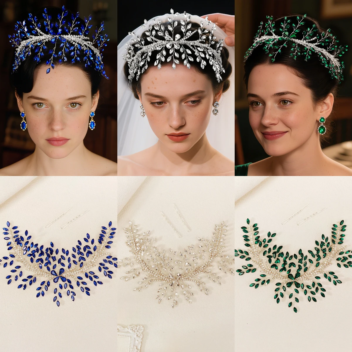 

Роскошная сверхмощная женская повязка для волос с кристаллами, ручная работа, корона со стразами, вечерние аксессуары для волос, подарки подружке невесты