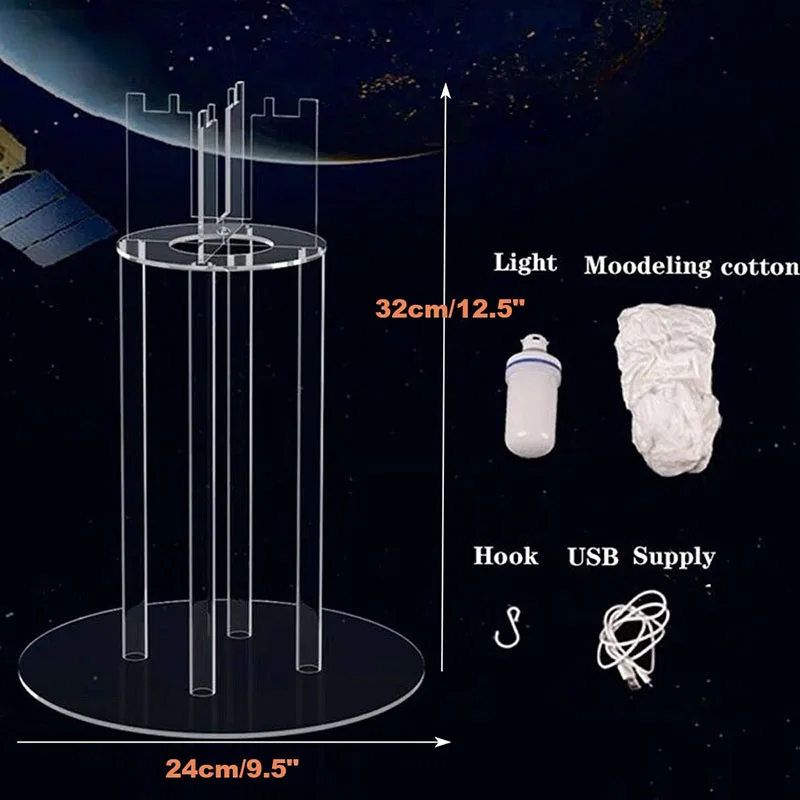 قاعدة حامل عرض أكريليك ذاتية الصنع لـ LEGO V 21309 أو V 92176، لهب العرض لنموذج مكعبات بناء ناسا أبولو زحل