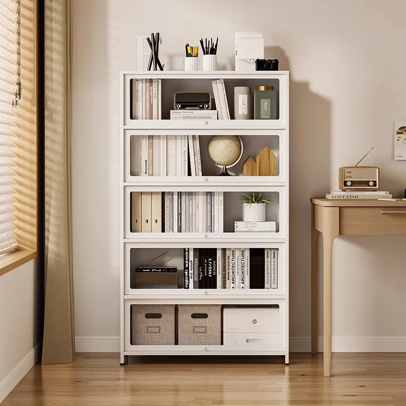 

Стальной книжный шкаф со стеклянной дверью, детская книжная полка для дома, гостиной, шкаф для хранения, пылезащитный дисплей