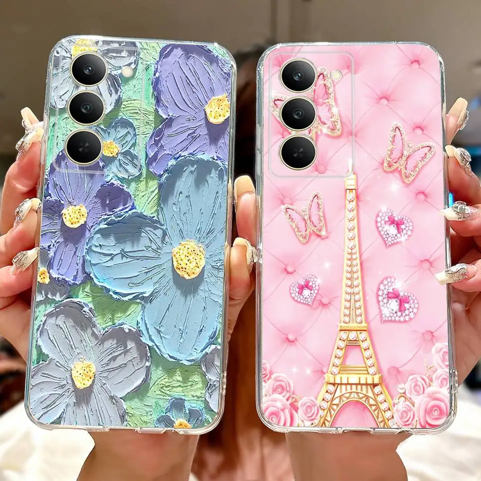 

For Realme 14x Case Cover Stylish Art Painted Cover Soft Silicone Phone Case For Oppo Realme 14x Realme14x 5G Coque Bumper