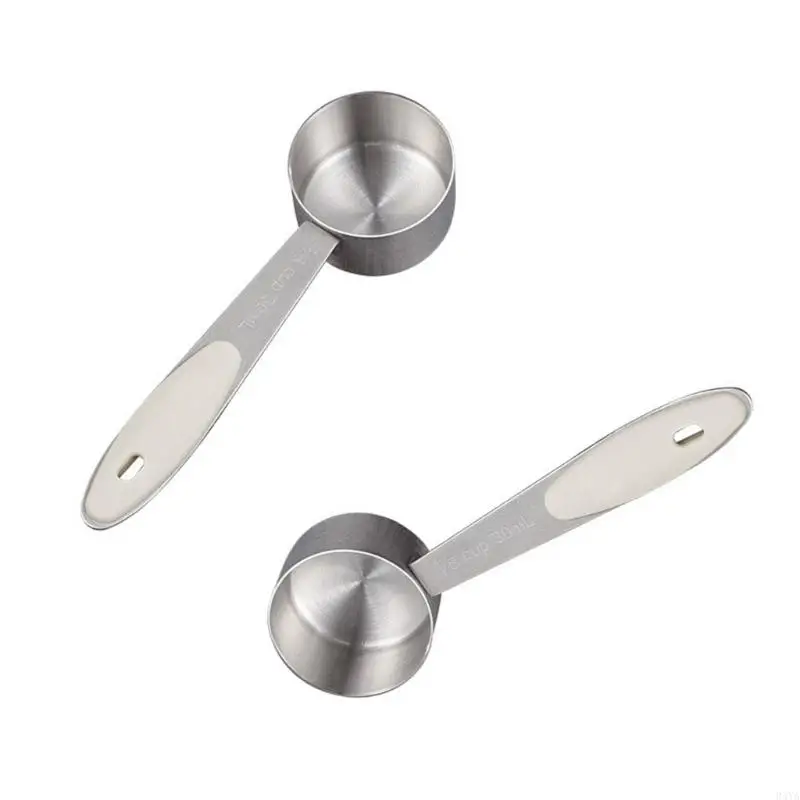 

34YA 2Pcs Stainless Steels Measuring Spoons Replacement Coffee Scoops 30ml Small Cup Metal Spoon Tablespoon Kitchen Utensils