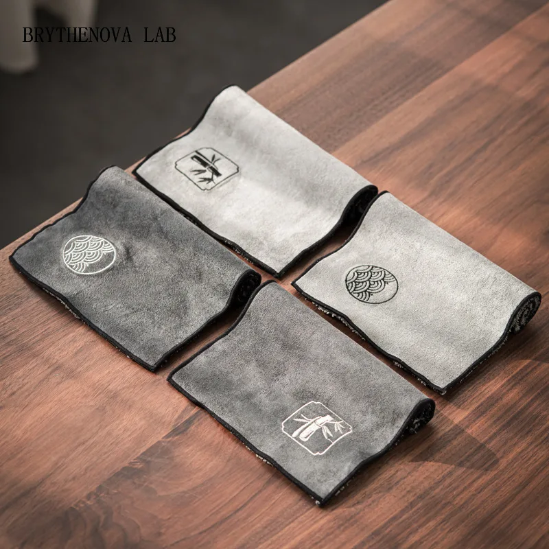 Water Absorption Tea Towel Tea Cloth Thickened Coffee Table Cloth Teaware Zen Towel Cotton Linen Rag Pad Table Accessories