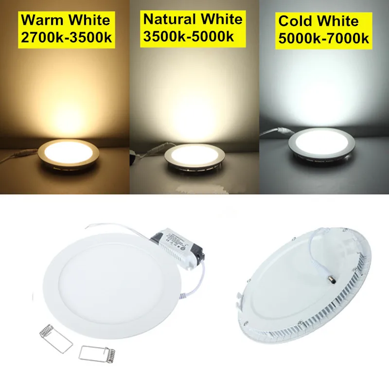 Dimmable led downlight 3W 4W 6W 9W 12W 15W 25W Recessed Ceiling Panel Indoor Spot Down Light AC110V 220V + Driver