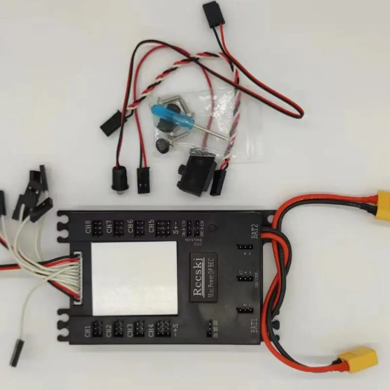 Rccskj 2104 Mini Servo Power Distribution Box PDB with 20A-30A UBEC / XT60 Plug for RC Airplane