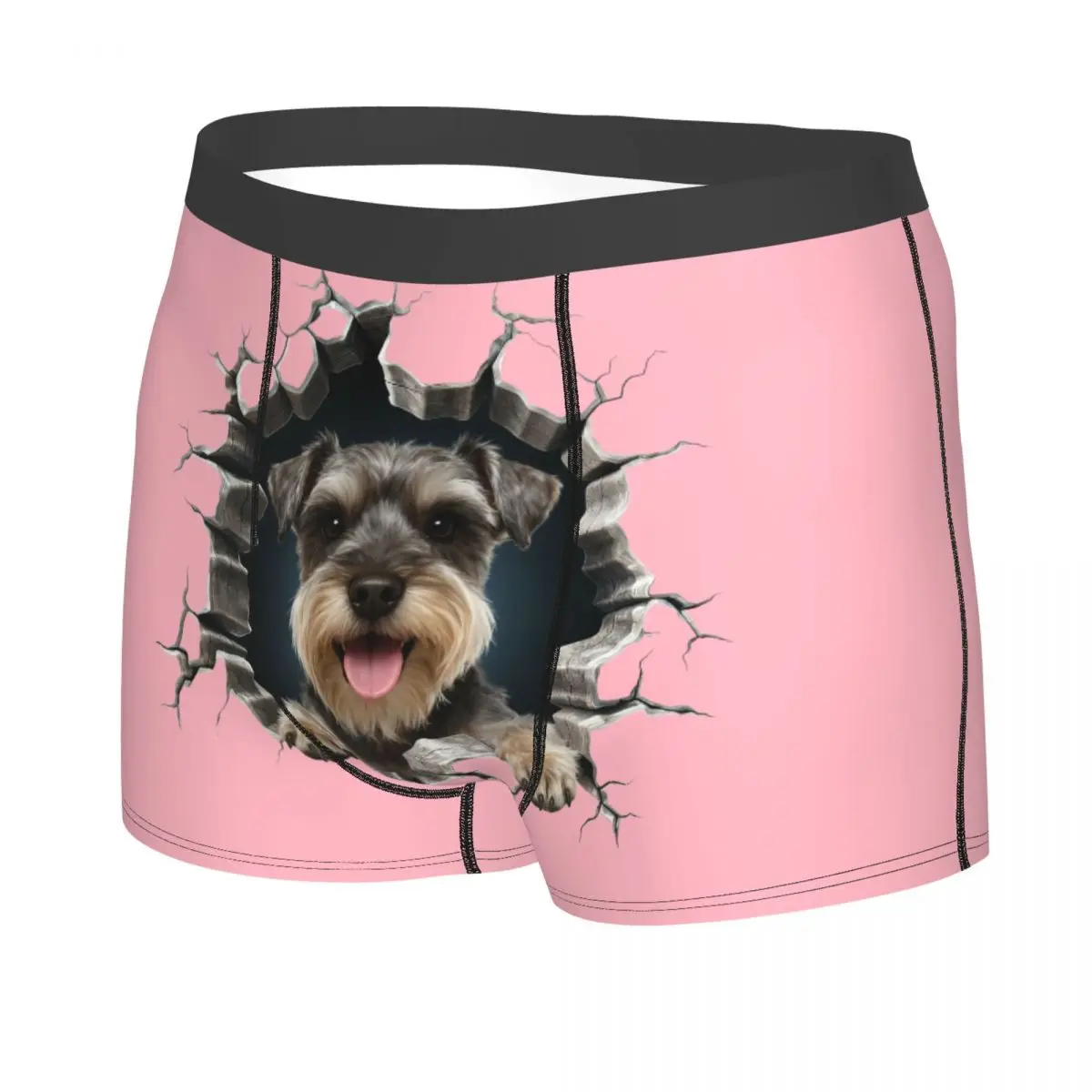 Schnauzer Wall Breaker Mens Boxers Briefs For Husband  Valentine's Day Gift Dog Lover Underwear Novelty Briefs Underpants