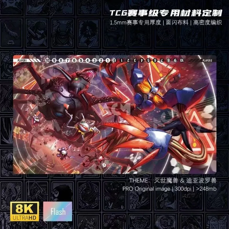 

Аниме DTCG Digimon Diablomon Series Face Flash Single Playmat Megidramon Witch Type Card Group Резиновый коврик для настольной игры Игрушка в подарок