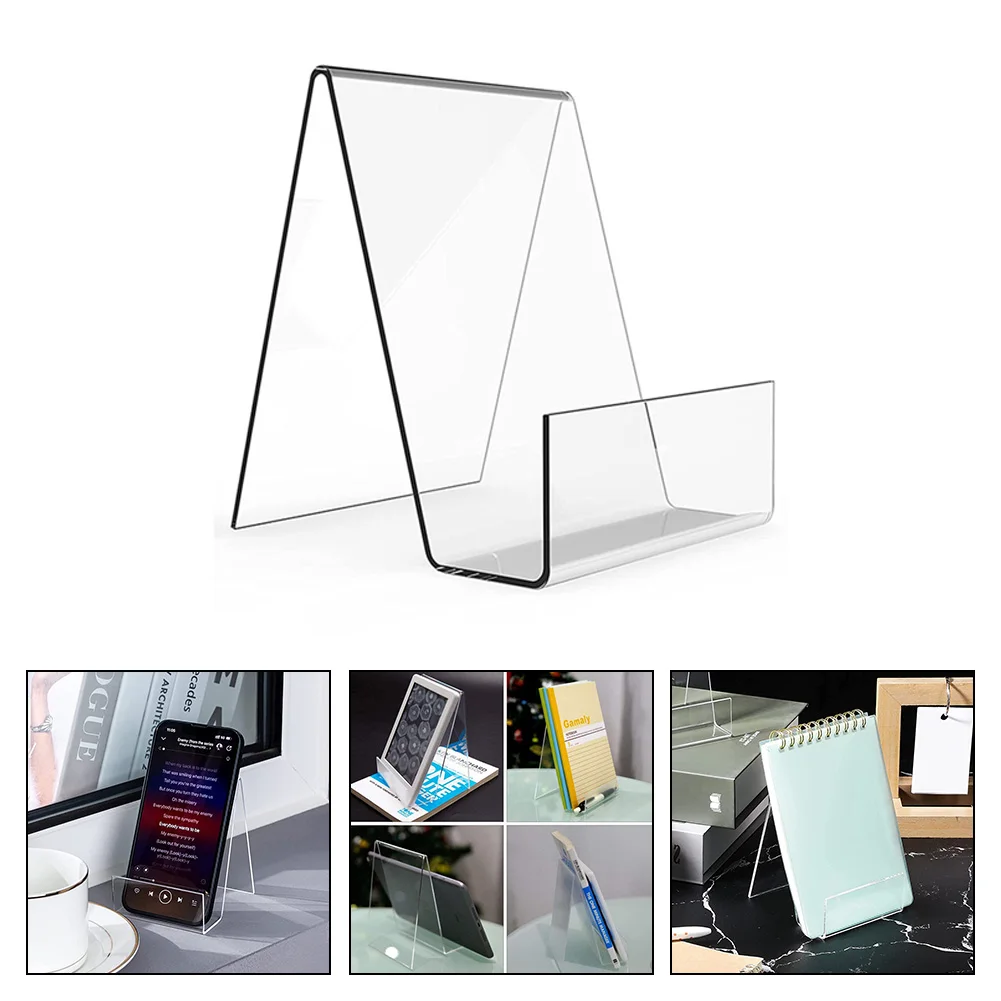 Acrylic Display Stand Transparent Acrylic Book Handle Desktop Bookshelf Vertical Book Transparent Display Stand Rack Home Decor