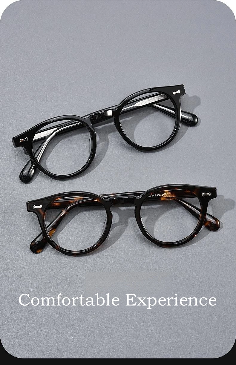 Yimaruili Modetrend Luxus High-End-Acetat Brillen Retro runde optische Brille Rahmen für Männer und Frauen kbt9861 – Detail 3