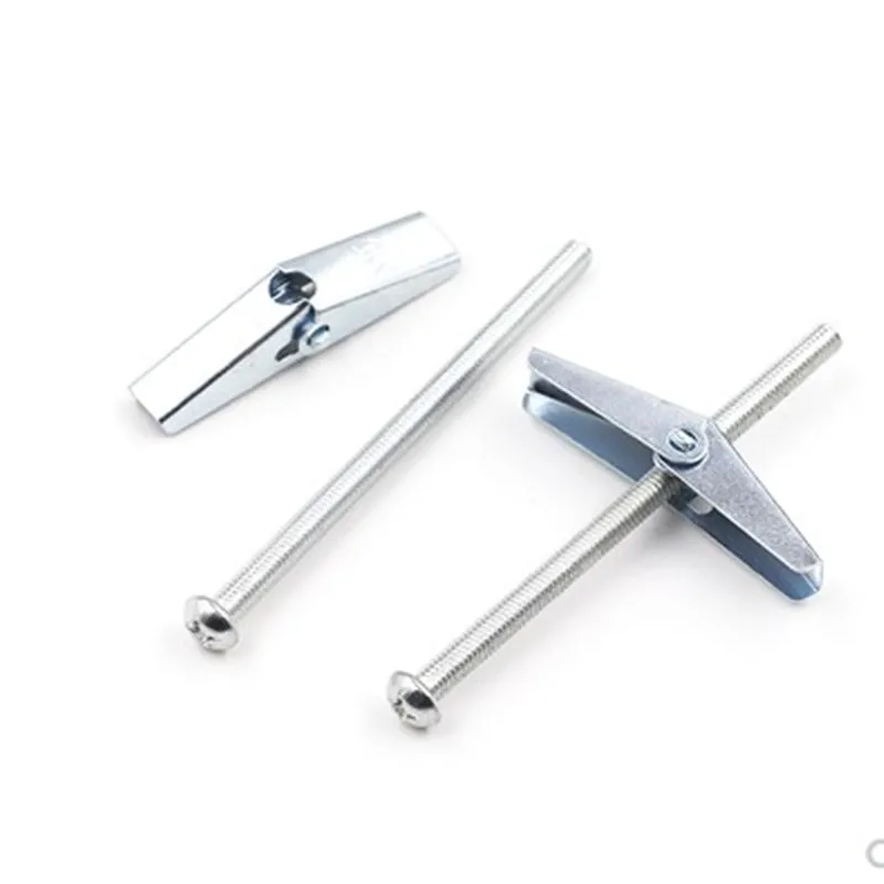 M3-M8 Spring Wing Toggle Wall Anchors With Screws Zinc Plated Hollow Drywall Gypsum Board Fastener 2-10Pcs