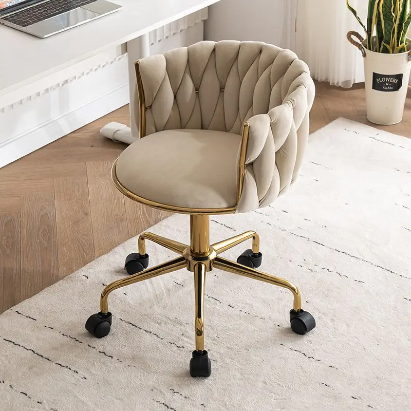 Adjustable Swivel Makeup Chair Dining Living Room Chair Bedroom Dressing Table Rotating Backrest Makeup Chairs Manicure Stools