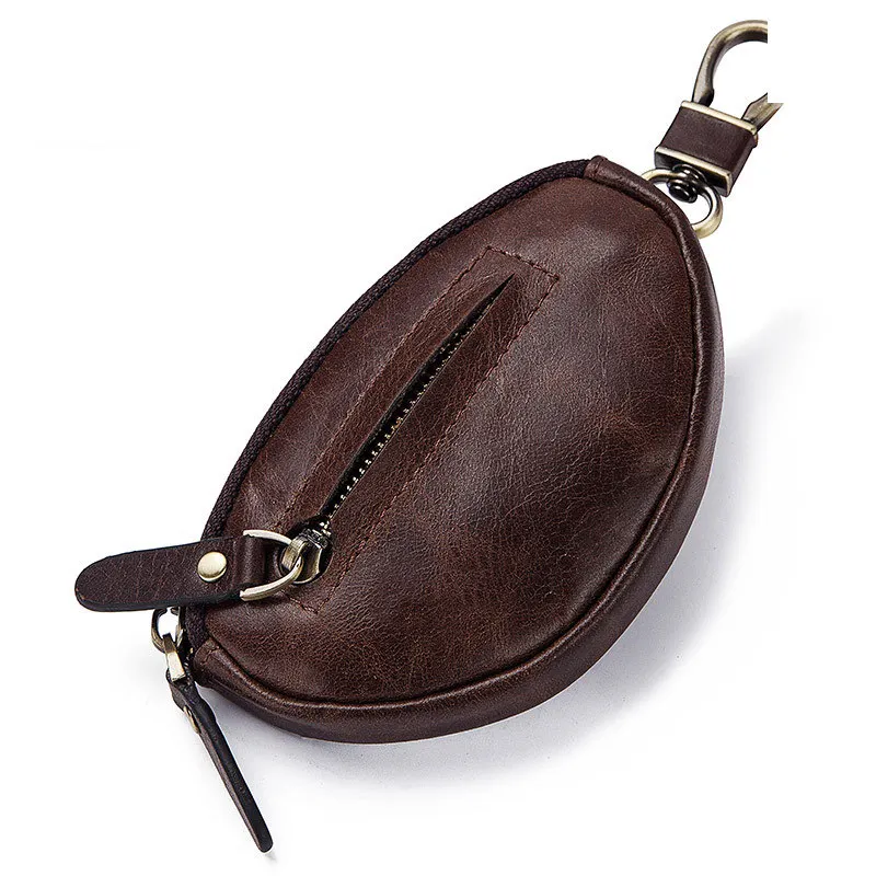 High quality genuine leather car key bag, fashionable and casual key bag, first layer cowhide key chain zipper coin purse