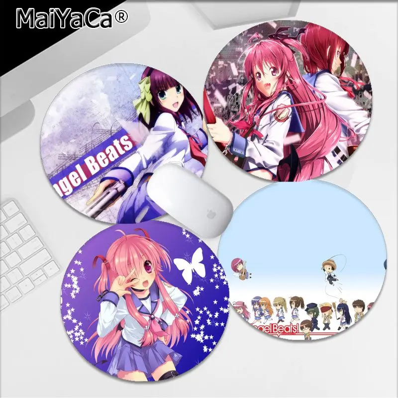 

Angel Beats Anime Mousepad Round Custom Skin Office Computer Desk Mat Table Keyboard Big Mouse Pad Laptop Cushion Non-slip