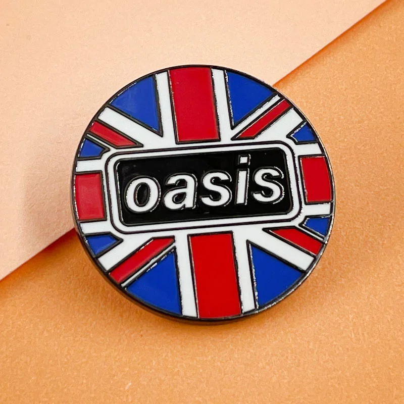 Oasis Choir Alliance Flag Brooch The Rain Rock Band Badge Cartoon Metal Music Series Commemorative Accessories Pin
