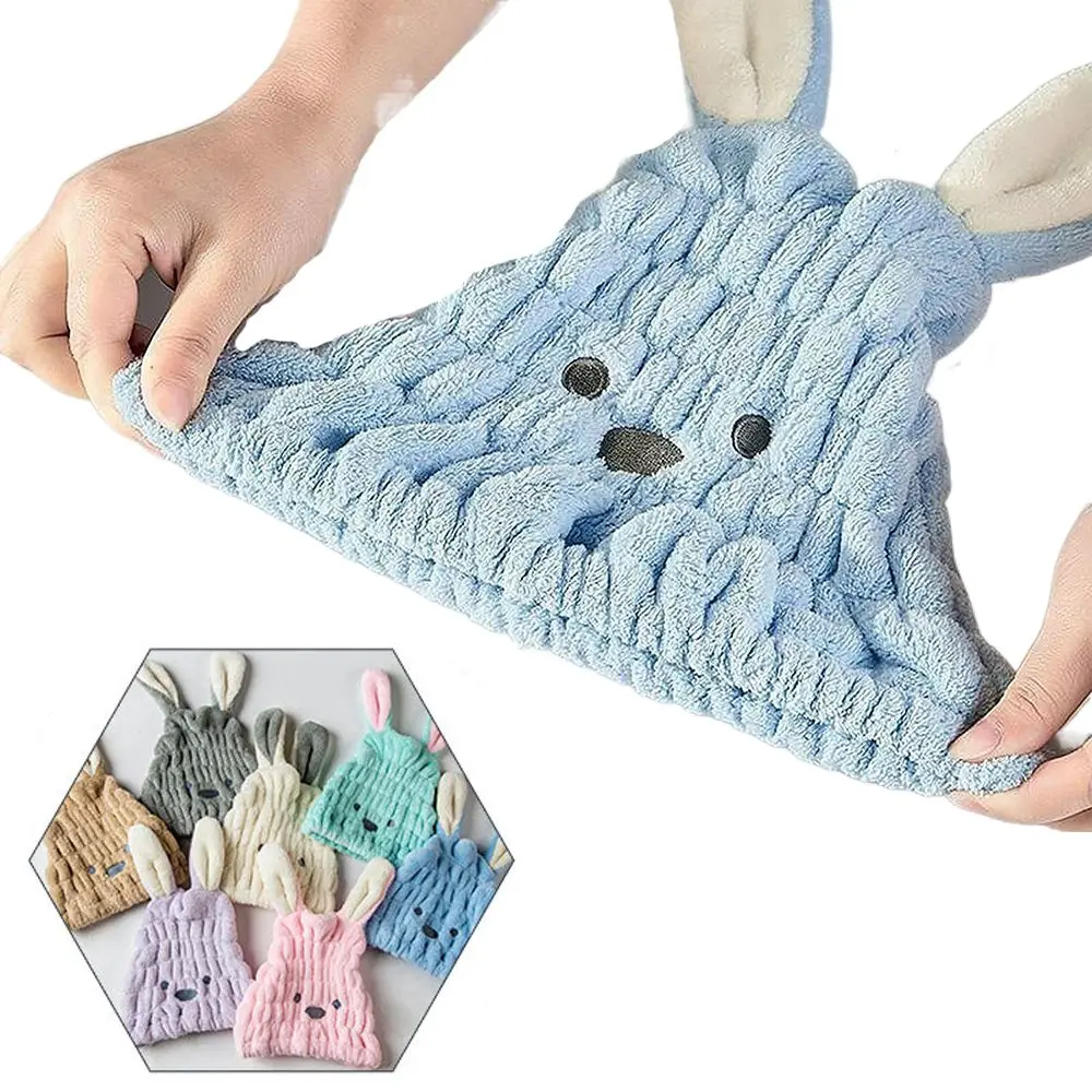 

Cartoon Bath Towel Head Hat Bun Cap Absorbent Shower Cap Quick Dry Microfibre Towel Kids Hair Drying Turban Womens Bath Wrap