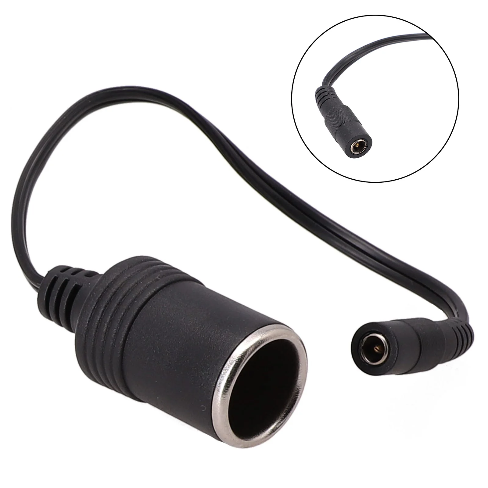 19cm Long 12V Female Car Socket Connector with DC5.5 Charger Adapter for 12V 24V 5A Power Supply Compatibility