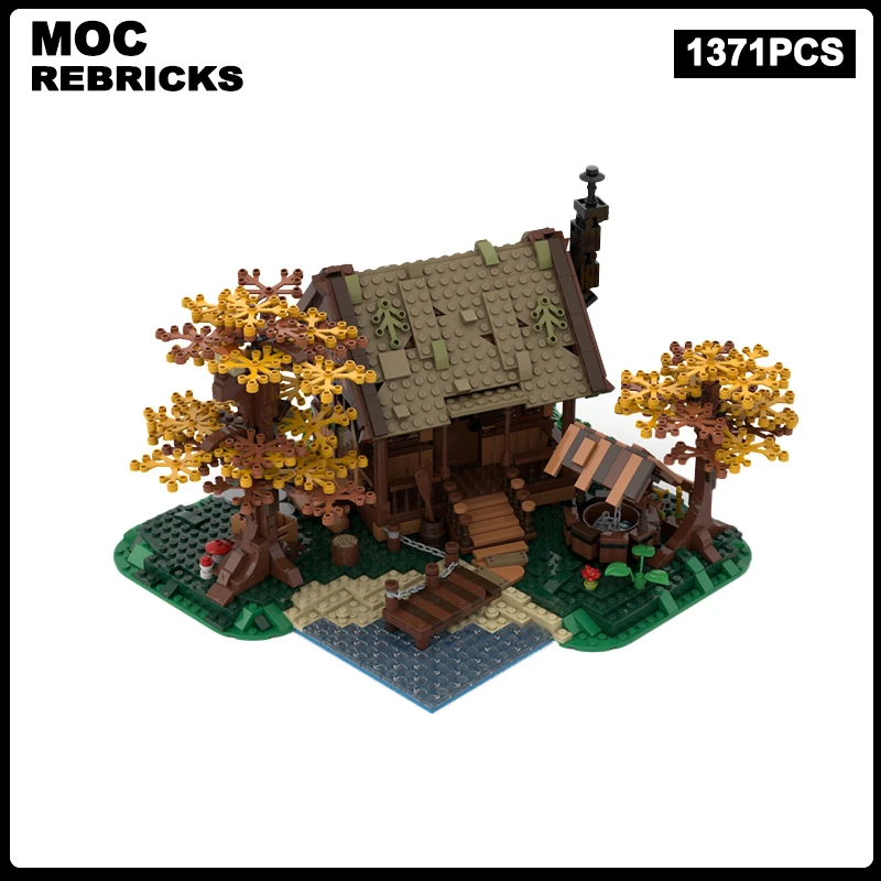 

City Street View Series Medieval Modular Building MOC Family Cabin DIY Model Technical Bricks Assembly Children Toys Gifts