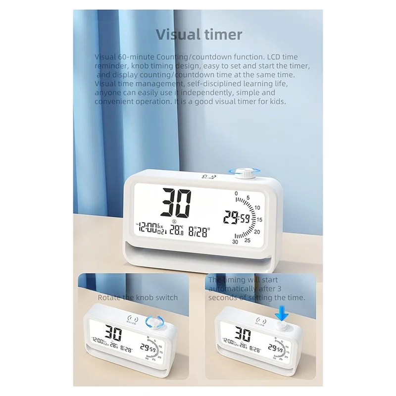 

MCGS-LED Time Reminder Digital Clock With Luminous Dial For Teaching And Time Management B